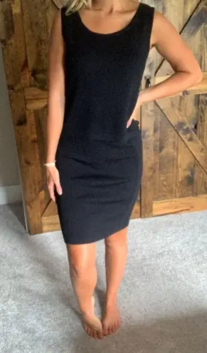 St. John  black knit two piece skirt and top set!