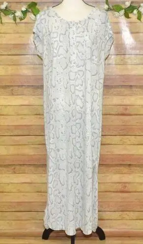 Entro Long Maxi Dress Gray Snakeskin Size M Sleeveless Casual Lounge Summer Beach