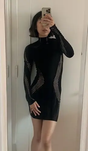 NWT Mugler cut out mock neck body con dress