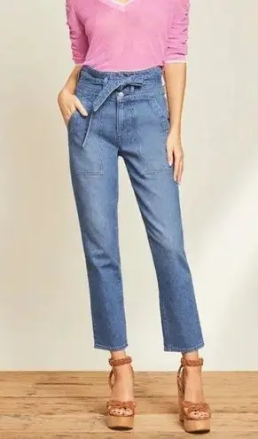 Veronica Beard Logan Slim Straight Extra High Rise Jeans Cornflower Wash Sz 23