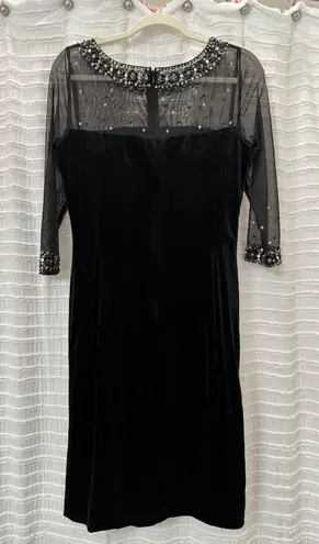 Tahari Black Velvet Dress