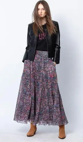 Zadig & Voltaire Joyo Long Print Mandala Skirt 38