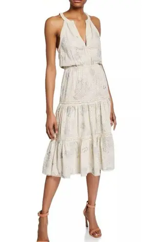 Love Sam • Lucy In The Sky dress midi embroidered eyelet tiered beaded cream