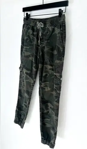 Sundry  Camo Camouflage Drawstring Waist Army Green Brown Jogger Pants Size 0