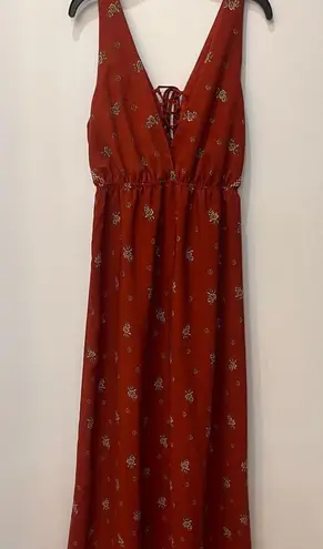Boutique maxi dress floral size small rust