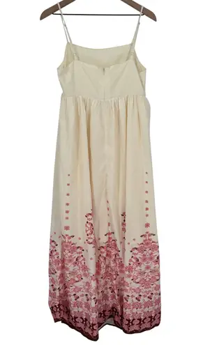 Commense Womens Maxi Dress Floral Sleeveless Casual Summer Cream Pink Size M Size M