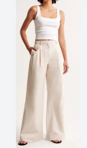 idem Ditto Cream asymmetrical waist Wide Leg Pants size M