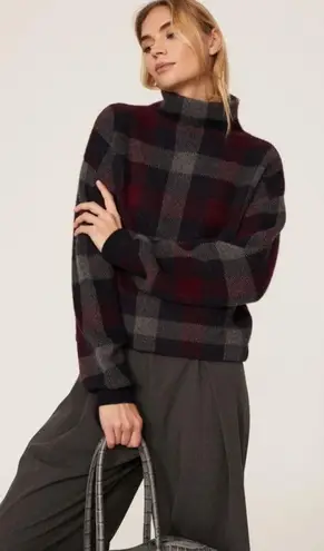 NAADAM Checkered Turtleneck Sweater Size XS