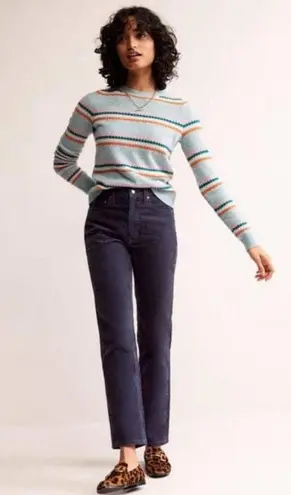 Boden USA BODEN Corduroy Slim Straight Pants Womens 6 Cord Jeans Navy Blue Academia Preppy