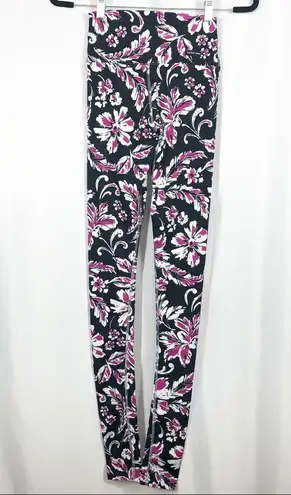 Savage Swim OG Custom High Rise Leggings Tights: Floral Tropical Hawaiian Aloha Black Size XS