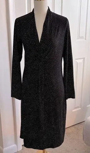 J. Jill Black & White Long Sleeve Dress with Polka Dots Size Small