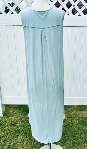 Soft Surroundings Women's Blue Sleeveless Dress Casual Linen Blend Summer