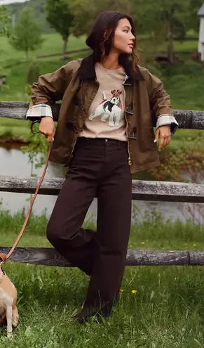 Pistola Penny High-Rise Wide-Leg Jeans in Mocha Brown Size 29 Gently Used - Image 1