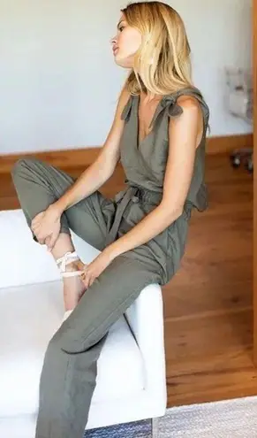 Emerson Fry Paris Paperbag Pant in Army Linen Size L Retail $248