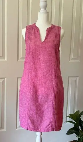 Sigrid Olsen  - 100% Linen Pink Sleeveless Dress With Pockets - Size SMALL