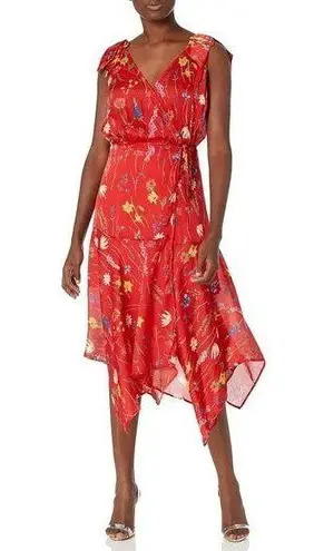 The Kooples NWOT Women's Asymmetrical Midi Dress with Floral Print