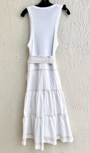 Veronica Beard Veronico Beard Jeans Tiered Austyn Belted Midi Dress White Women's Size Large