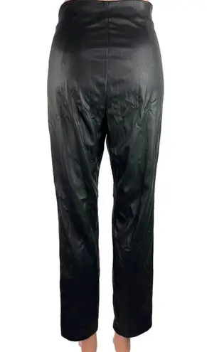 superdown  Black High Rise Stretch Coated Cropped Straight Leg Pants Size M