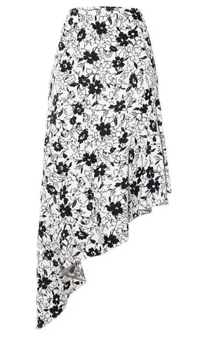 Polo NWT Ralph Lauren Floral Ruffled Asymmetrical Linen Skirt
