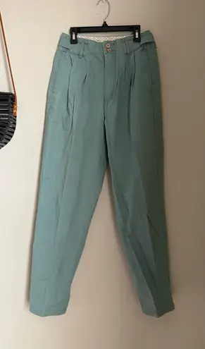 Vintage 1990s Adobe Flats Blue Green High Waisted Pants, Size 7/8