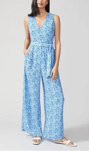 J. McLaughlin 10 Hermione Belted Wide Leg Jumpsuit Summer Lightweight Resort
