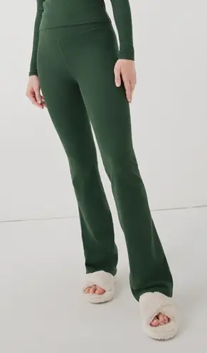 Pact Stretch Ribbed Bootcut Leggings in Dark Green Small
