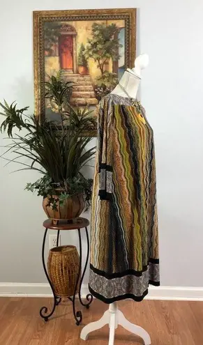 Forever Shift Dress Womens Rainbow Striped Boat Neck Long Sleeve Pullover Medium