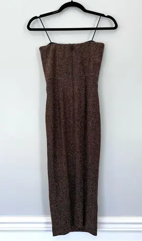 Dress the Population Claire Shimmer Strapless Midi Dress NWOT