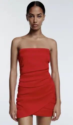 ZARA Red Ruched Mini Dress Size XS - $33 (45% Off Retail) - From Callie