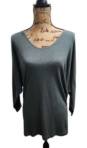 Nally & Millie USA Charcoal Gray Dolman Sleeve Top Casual Chic Versatile Green Size L