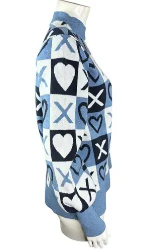 Studio Park X Courtney Khondabi Heart Sweater Blue Small Valentine Winter