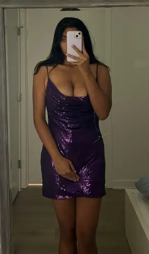 Lucy in the Sky Purple Sequin Mini Dress