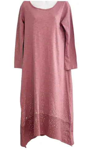 Soft Surroundings XS Long Sleeve Midi Dress with Glitter Mauve Fits Medium