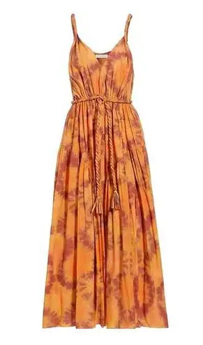 Ulla Johnson Valentina Braided Tie Belt Midi Dress in Red Topaz Size US 6
