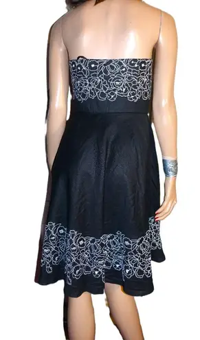 Ann Taylor Loft Petites Black White Strapless Dress 6P