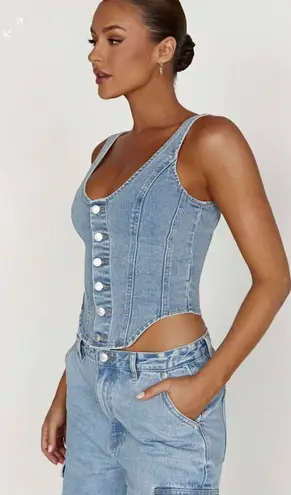 Meshki Denim Corset Top