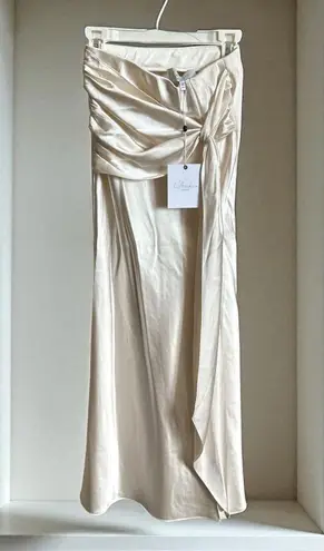 L'Academie NWT - Revolve - L’Academie Elegant Cream Satin Skirt