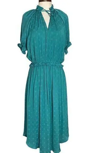 Current Air Anthropologie jacquard satin midi dress