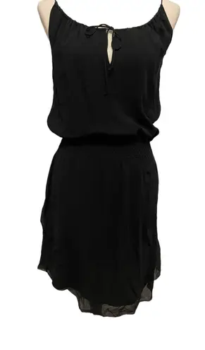 Babaton Aritzia Bramwell 100% Silk Black Smock Waist Dress