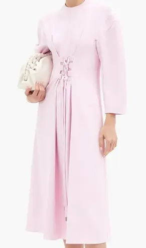 Tibi Lace-Up Crepe Midi Dress Purple Lilac Size 8