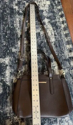 Montana West Brown Vinyl Small Satchel Bag Gold Western Crossbody Designer NWOT