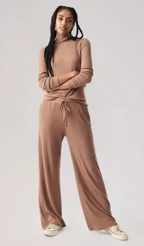 Faherty Roscoe Legend Rib Wide Leg Pants In Brownie XS