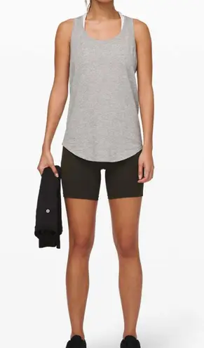 Lululemon sleeveless pleated love tank in heathered core light grey