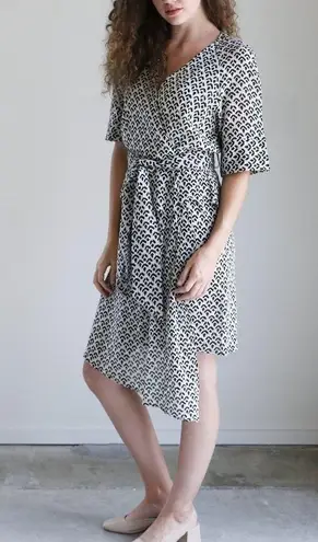 Apiece Apart Lucia Wrap Dress Reverse Tracks Cream Black XS