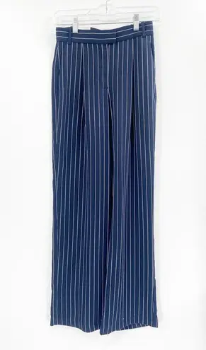 Babaton Sadiki Wide Leg High Waisted Blue Striped Pants Size 0