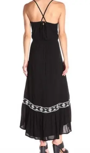Ella Moss black embroidered halter neck sundress size small
