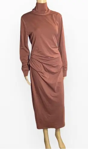 Athleta Dresses Athleta Industry Turtleneck Midi Dress Ruched SZ L… Size L