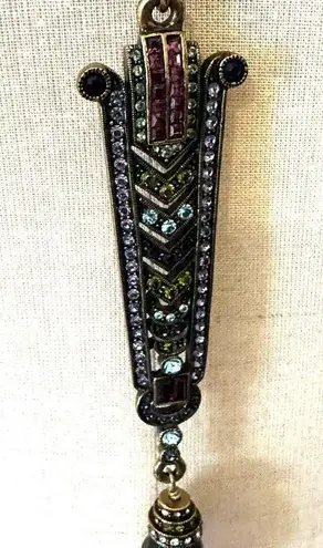 Heidi Daus "Suitably Sophisticated" Art Deco Medallions Necklace Purple