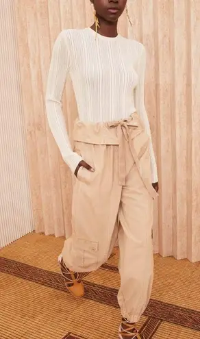 Ulla Johnson Lyana Pullover Cream Ivory Textured Rib Knit Sweater Top Size Large