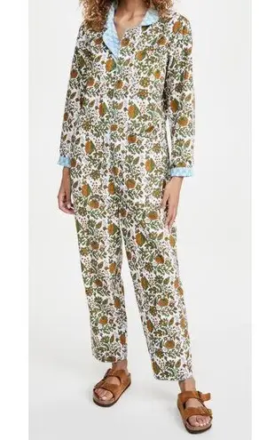 SZ Blockprint Jumpsuit Padra Print in Moss Floral Cotton One